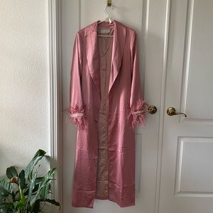 Naked Wardrobe Pink Satin Robe